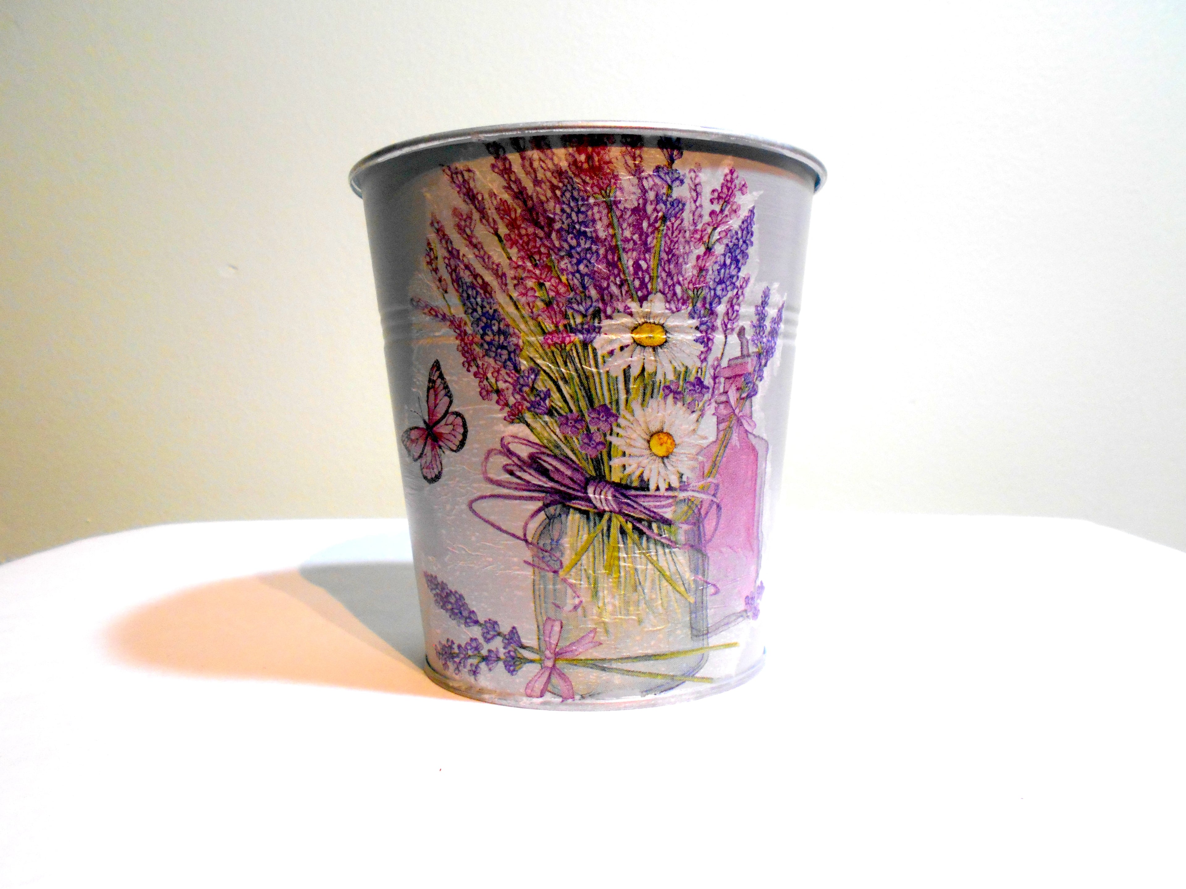 lavender metal pot purple front shot cottage core home decor vintage floral mothers day birthday