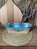 seascape front shot metal planter blue yellow cottage core home decor vintage floral mothers day birthday