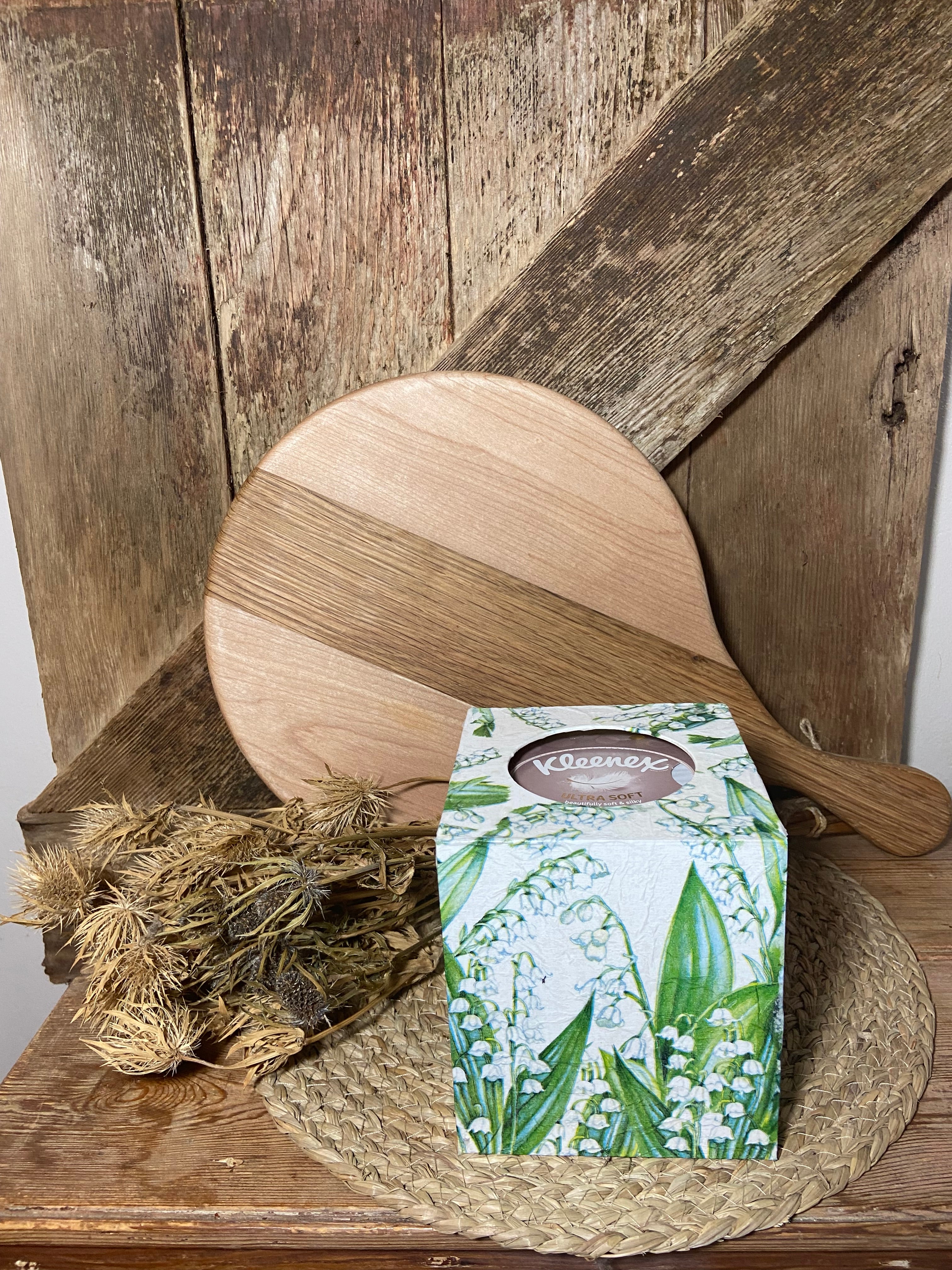 lily of the valley tissue box front shot green white cottage core home decor vintage floral birthday