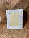 BLUE & WHITE FLOWER PHOTO FRAME