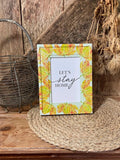 parrot tulip front shot photo frame green yellow orange cottage core home decor vintage floral mothers day birthday