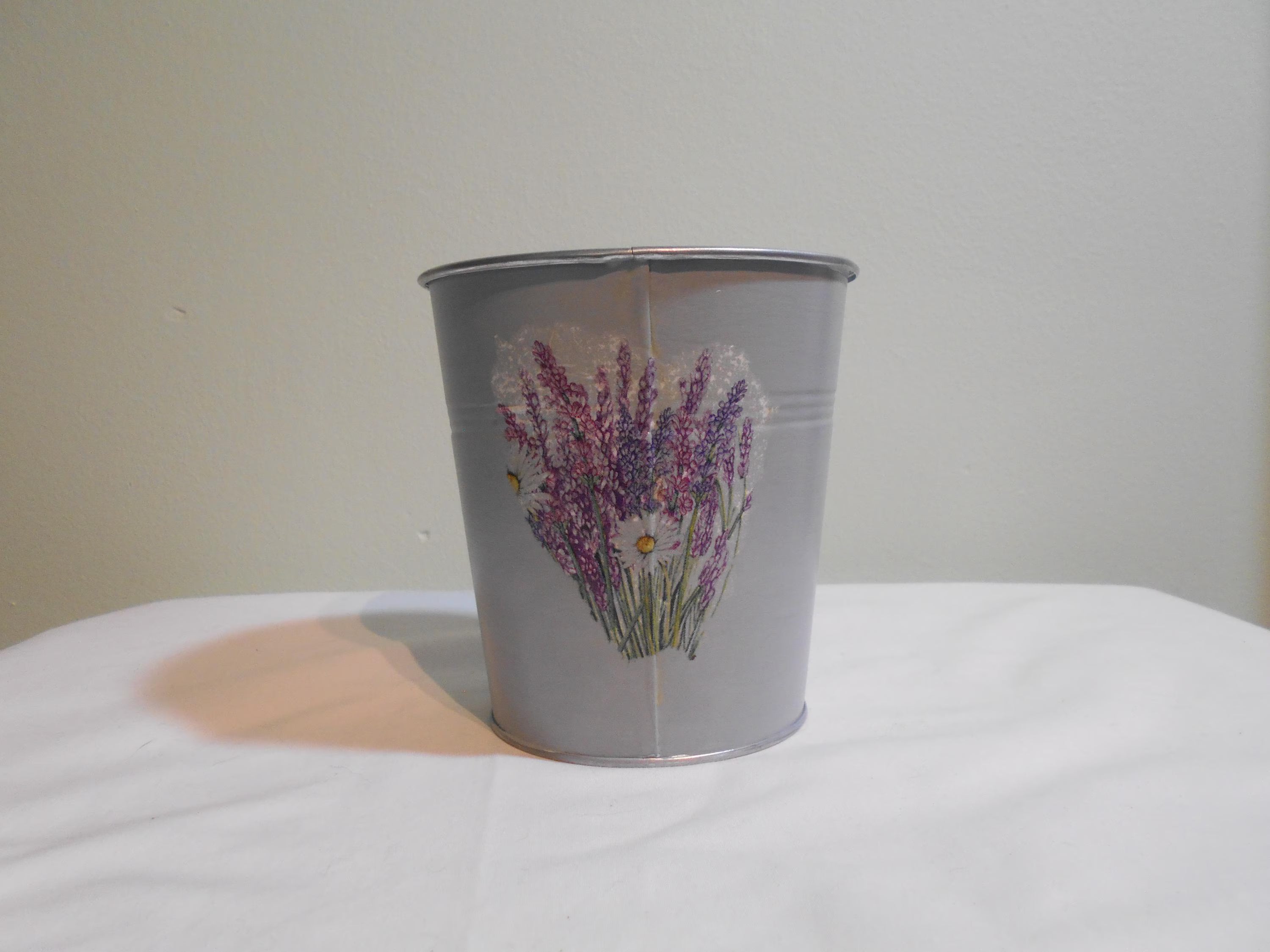 back shot lavender purple metal planter cottage core home decor vintage floral mothers day birthday