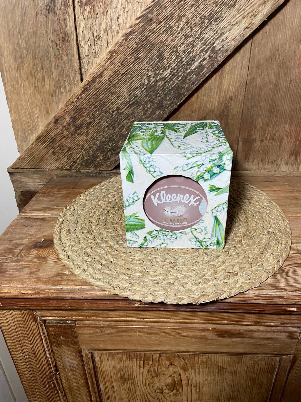 top shot cottage core tissue box lily of the valley green white home decor vintage floral birthday